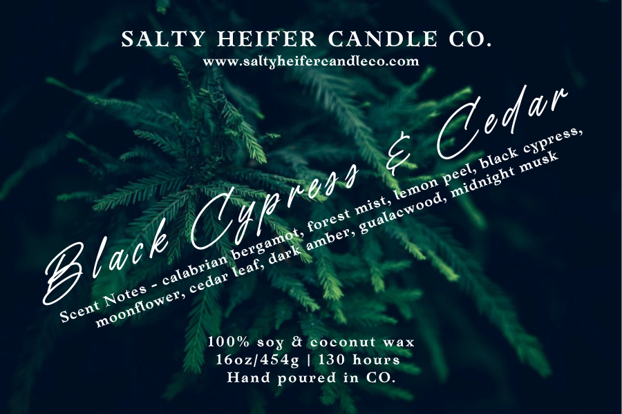 Black Cypress & Cedar Candle 12oz