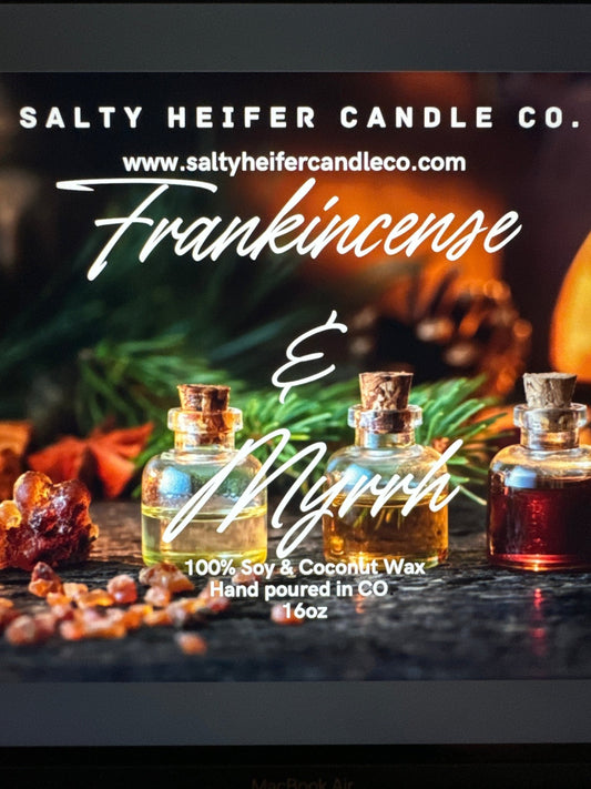 Frankincense & Myrrh Candle Wood Wick - Salty Heifer Candle Co LLC