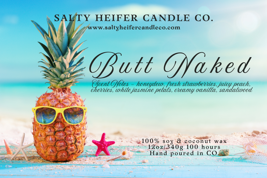 Butt Naked Candle Crackling Wood Wick