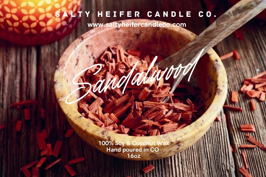 Sandalwood Candle Wood Wick - Salty Heifer Candle Co LLC