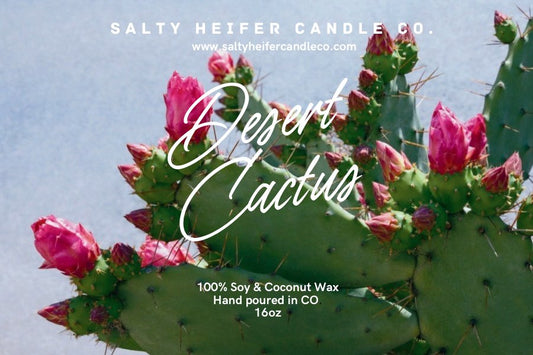 Desert Cactus Candle Wood Wick - Salty Heifer Candle Co LLC