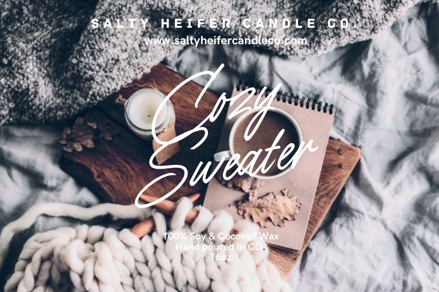 Cozy Sweater Candle Wood Wick - Salty Heifer Candle Co LLC