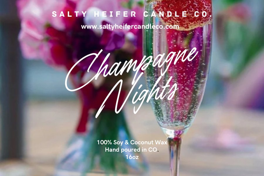 Champagne Nights Candle Wood Wick - Salty Heifer Candle Co LLC