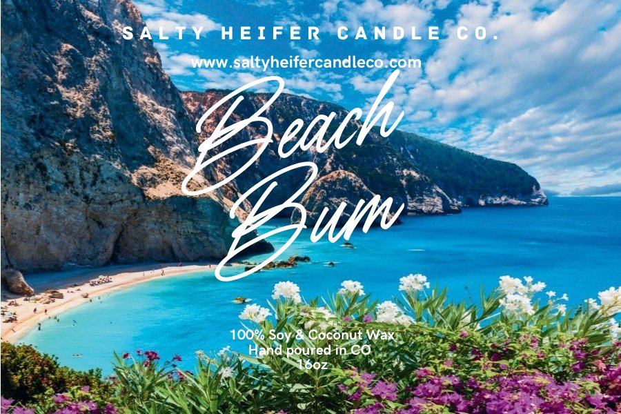 Beach Bum Candle Wood Wick - Salty Heifer Candle Co LLC