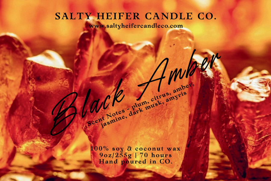 Black Amber Candle Wood Wick