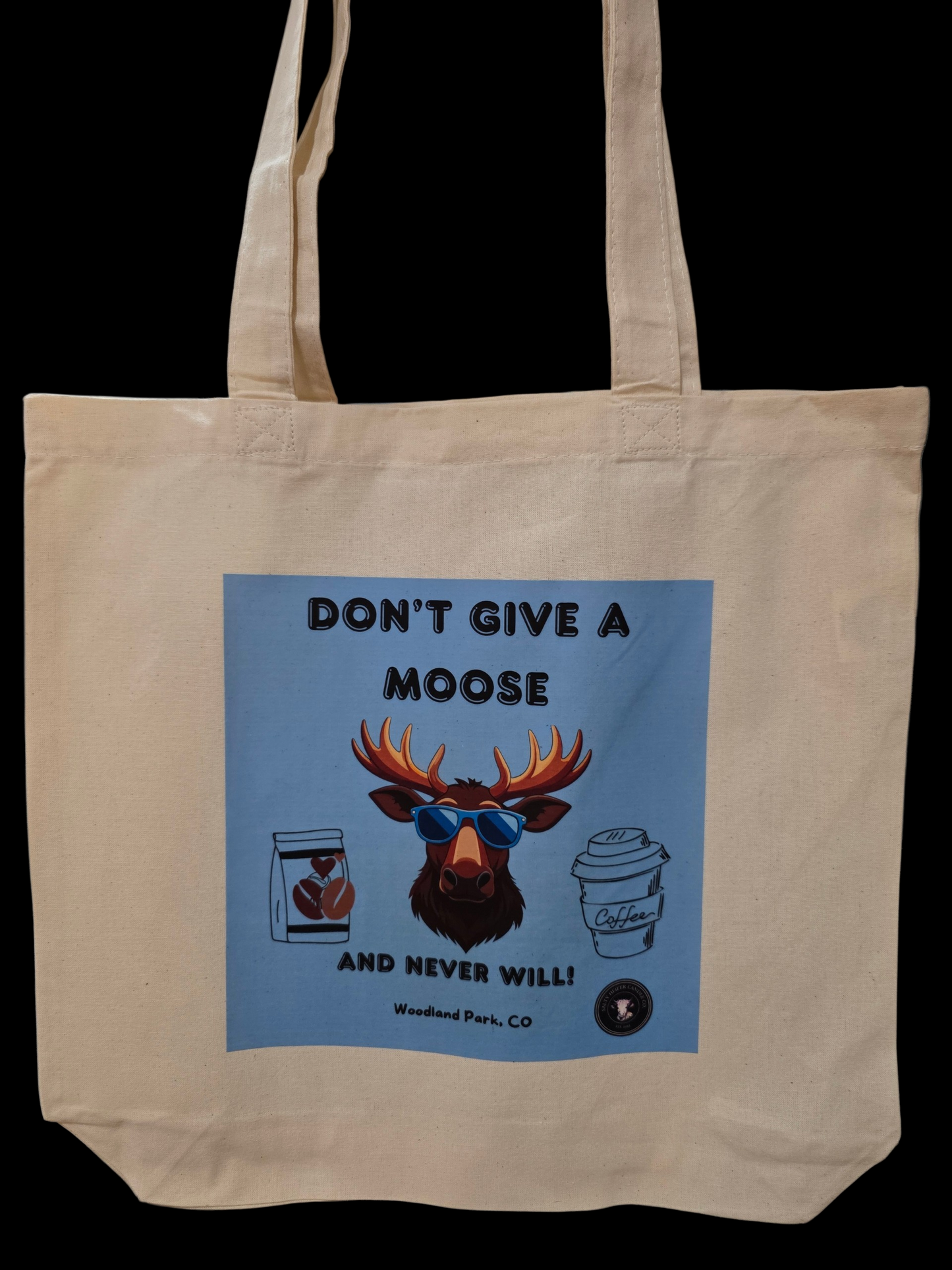 Canvas Tote Organic Cotton Durable Flat Bottom Woodland Park Colorado